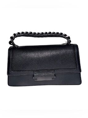 Nicole Miller Black Textured Handbag small with crossbody or shoulder bag NWT